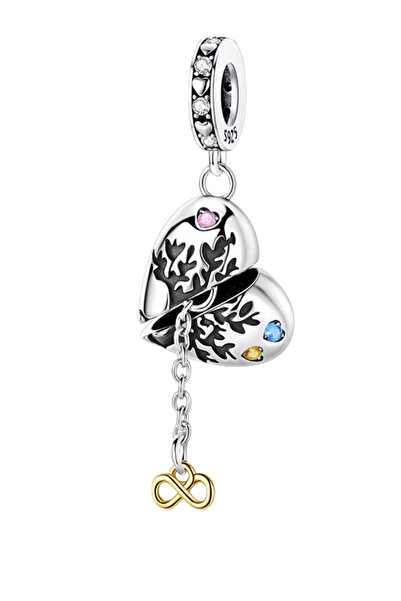 Fubena Heart through Heart Endless Chain Dangle Charm