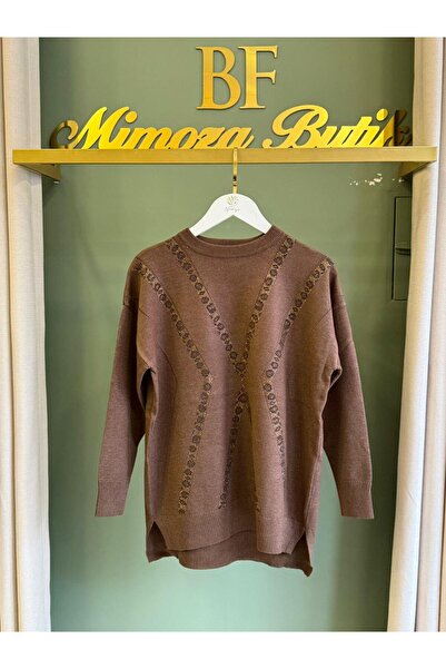 Tığ Triko Leopard Stone Tunic 21763 Brown