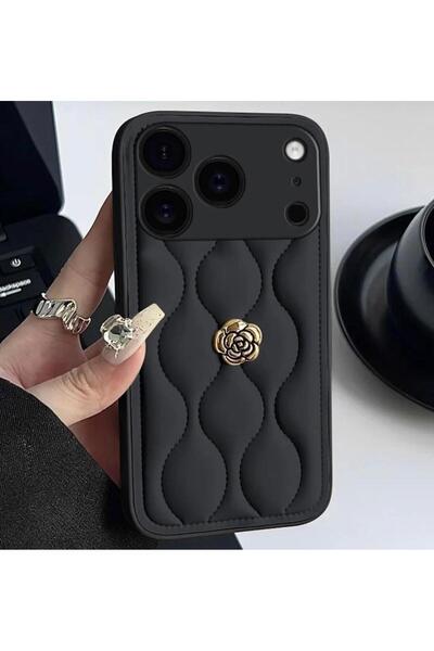 IPHONE 17 PRO UYUMLU DERİ ROSE TASARIMLI KILIF