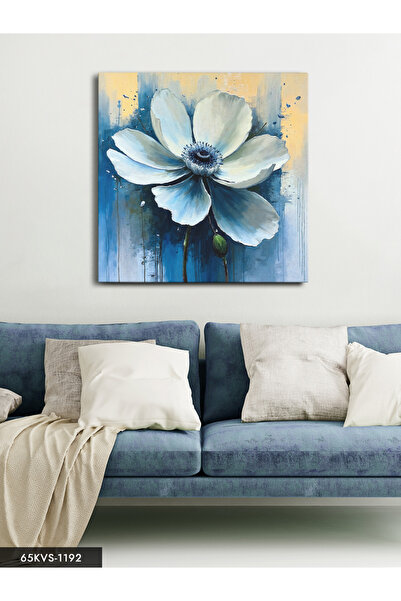 Evinemoda Oil Painting Lookalike Flower Single Piece Square Canvas - Canvas A...