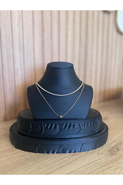 Çelik Zarif İkili Zincir Seti Kolye