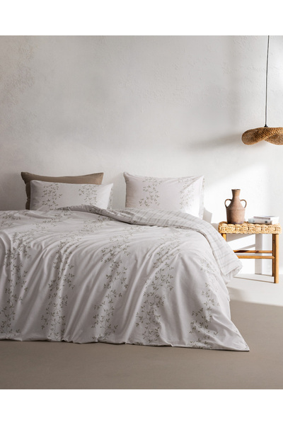 Madame Coco Arsene King Size 100% Cotton Ranforce Printed Duvet Cover Set - M...