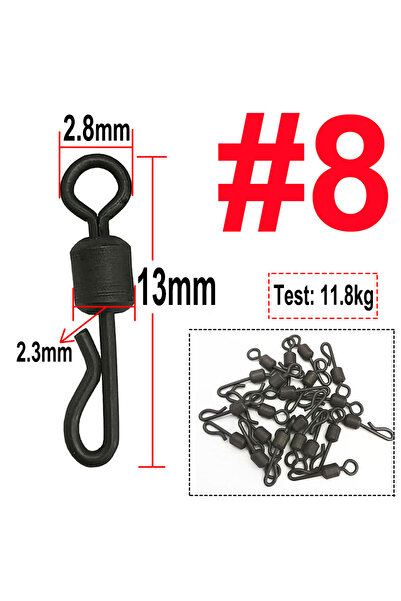 Choice 25 pcs heiQ size 8 25 / 50 / 100pcs Bearing Swivel Fishing Connector Q...