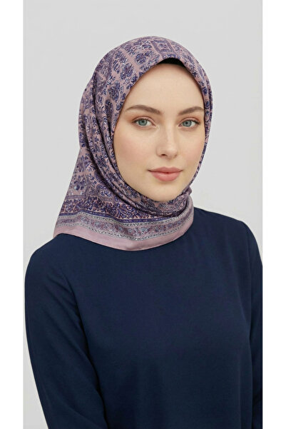 Karaca Eşarp Mori̇ya Patterned Cupro Scarf - Lila