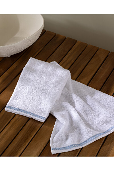 Madame Coco Angelise 2-Pack 100% Cotton Hand Towels - White/Blue - 30X40 cm