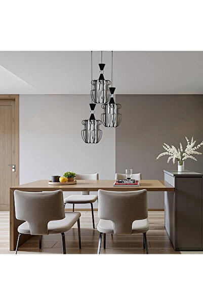 Humer نجف علاقي مودرن اسود E27*3