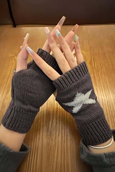 ARS Butik Knitwear Star Pattern Double Sleeve Top