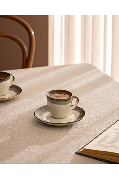 Madame Coco Mathilda 6 Kişilik 12 Parça Kahve Fincan Takımı - Yeşil - 90 ml