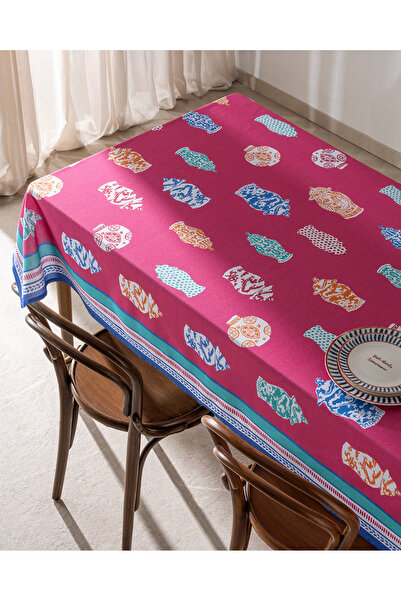 Madame Coco Rosanel Polycotton Tablecloth - Fuchsia - 150X150 cm