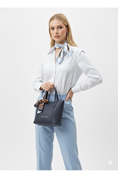 Just Polo Women's Scarf Detailed Shoulder and Hand Bag