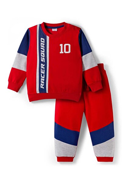 Babyhug Terry Knit Full Sleeves T-Shirt and Joggers Set with Racer Squad Text...