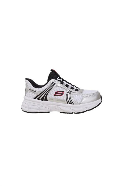 SKECHERS Boys' Hands Free Slip-Ins: Retro-Graph Sneakers - Silver / White