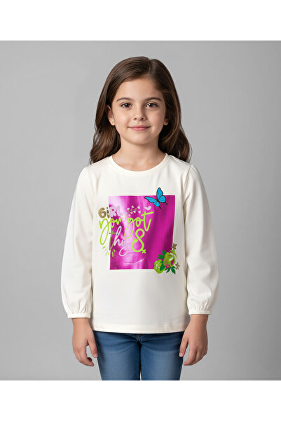 Pine kids Cotton Knit Full Sleeves Top With Girl You Got This Text Print - White