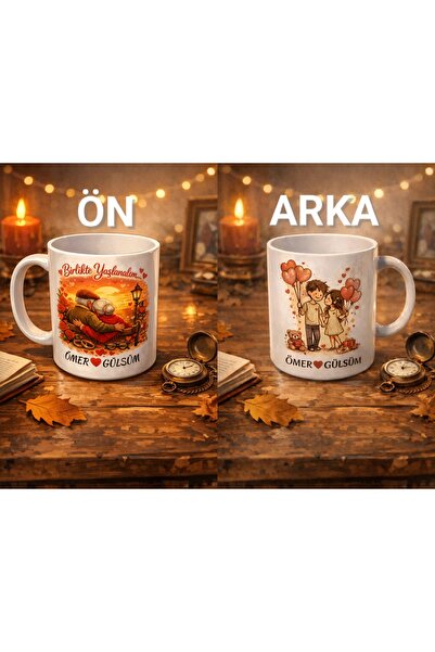 Personalized Name Printed 2 Mugs for Couples, Valentine's Day Gift Mug 2 Pieces