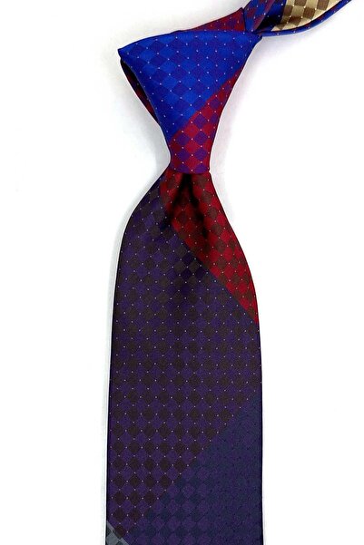 Kravatkolik Cravată clasică cu model pătrat, multicoloră, tip patchwork KK13407