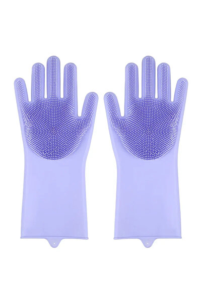 Choice3 قفازات تنظيف الحيوانات الأليفة البنفسجية، مناسبة للكلاب والقطط، مع شا...