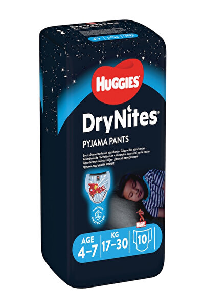 Huggies Scutece chilotel pentru noapte DryNites 4-7 yrs, Boy, 17-30 kg, 10 buc