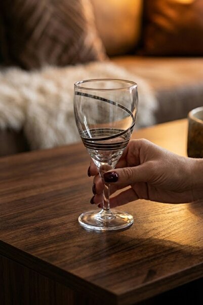 Paşabahçe Nehir Silver 44876 Decorated Glass 6 Pieces 400 Cc