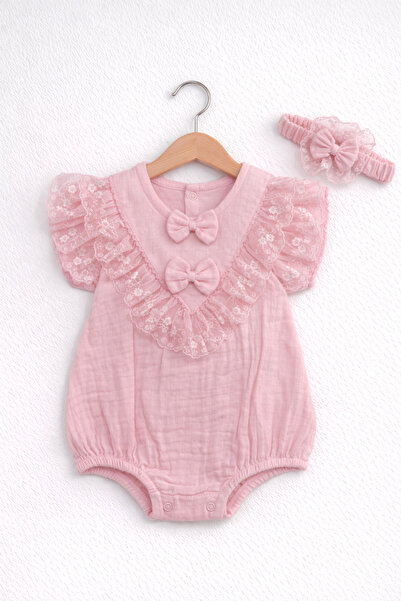 Kardeşler Bebe Muslin Bodysuit & Bodysuit with Bow Detail