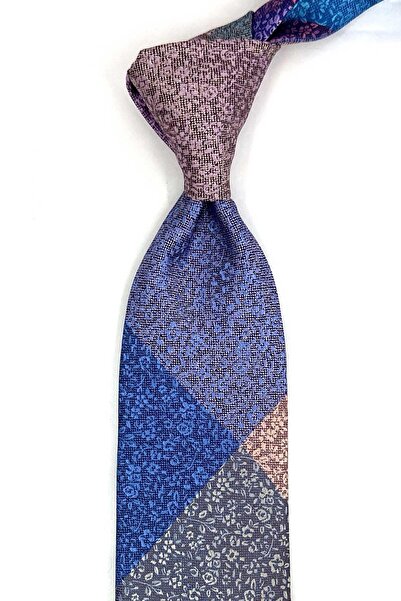 Kravatkolik Floral Pattern Multi Color Patchwork Classic Tie Kk13400