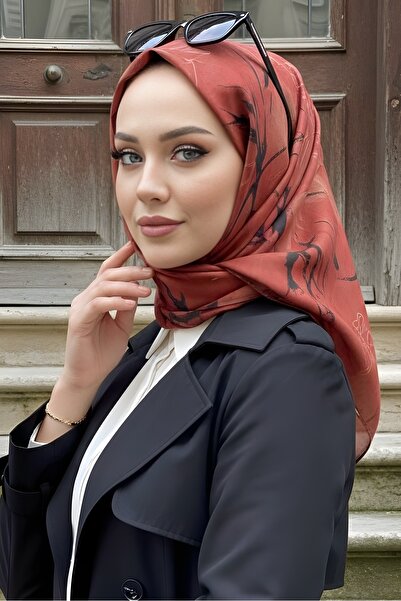 İmajButik Kiremit Soft Digital Cotton Scarf