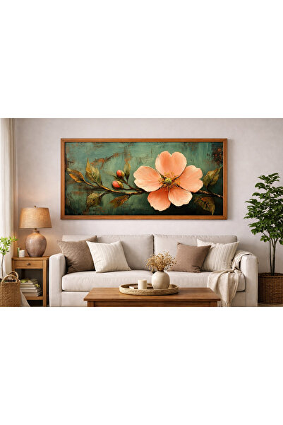 woodhomeworks Tek Parça Gerçek Ahşap Yatay Panorama Çerçeveli Tablo mangolia ...