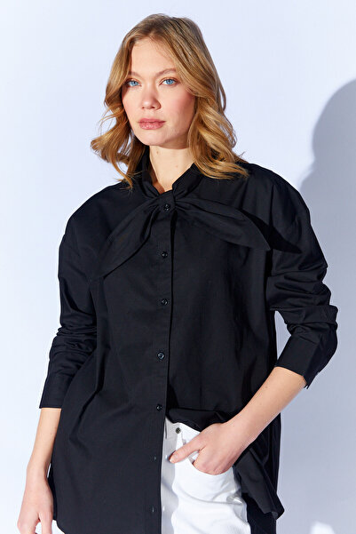 EDITION WOMAN Ribbon Detailed Shirt - Black |   Ek1001610430