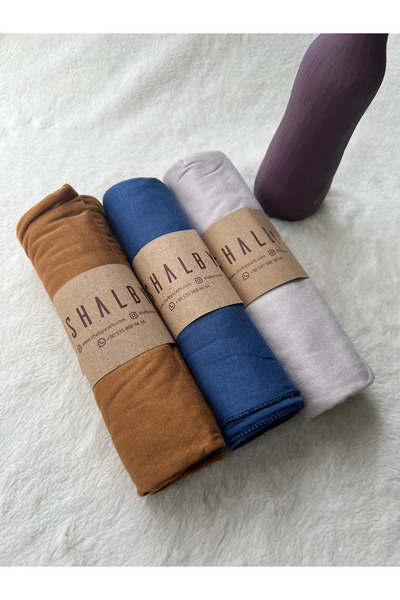 shalby Hijab Combed Cotton Shawl (Set of 3) Jersey Fabric