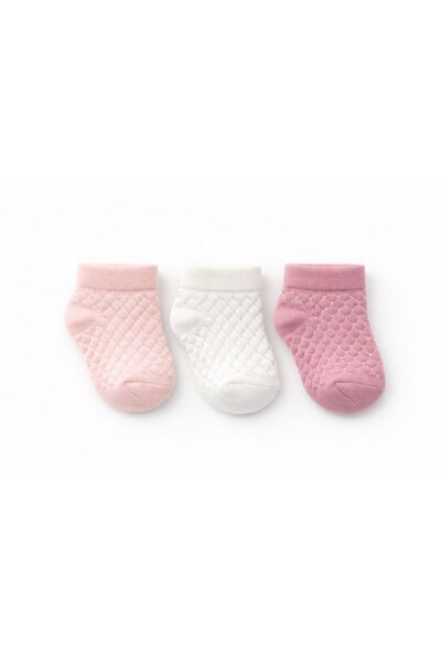 SOLDE SOCKS مجموعة من 3 جوارب قطنية يومية للأطفال - نمط مربعات منقوشة، جودة ع...