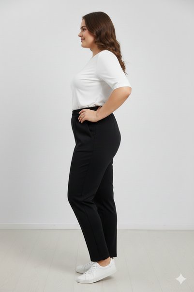 CNG MODA Plus Size Puff Scuba Fabric Trousers