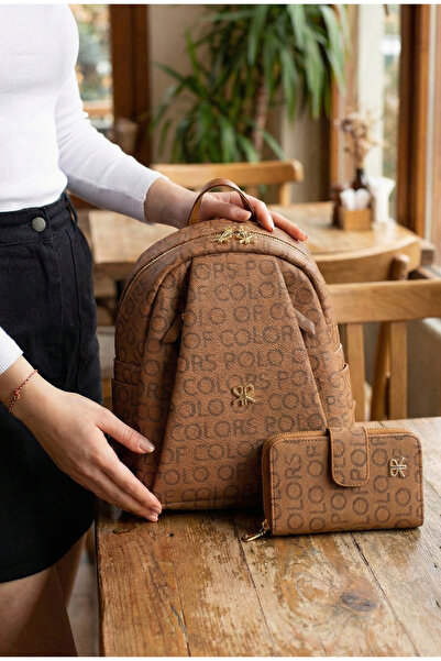 Çanta Trend Polo of Colors Taba Printed Women's Multi-Compartment Backpack an...