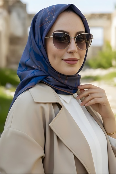 İmajButik Purple Soft Digital Cotton Scarf