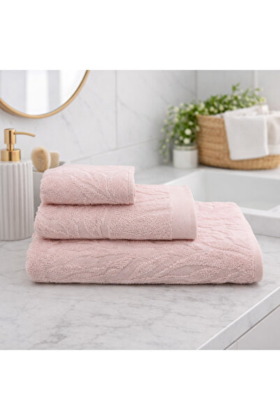 Karma Home 3-Piece Leaf Pattern 100% Cotton Bath Towel Set