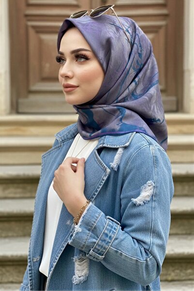 İmajButik Lila Soft Digital Cotton Scarf