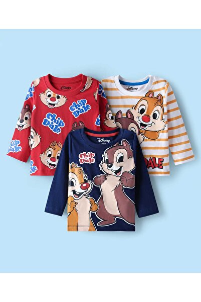 Babyhug Disney Single Jersey T-Shirt Chip N Dale Graphics (Pack of 3) - Red, ...