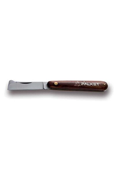 FALKET Professional grafting knife with straight stainless steel blade, woode...