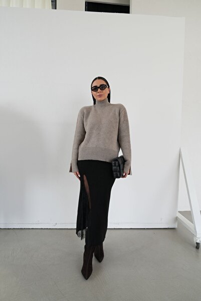 Özge Özgenç Lace Detailed Maxi Knit Skirt