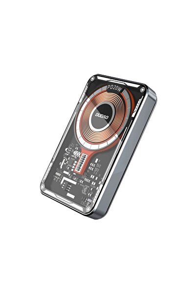 DUDAO Baterie externă portabilă de 10000 mAh, wireless 20 W și USB-C, neagră