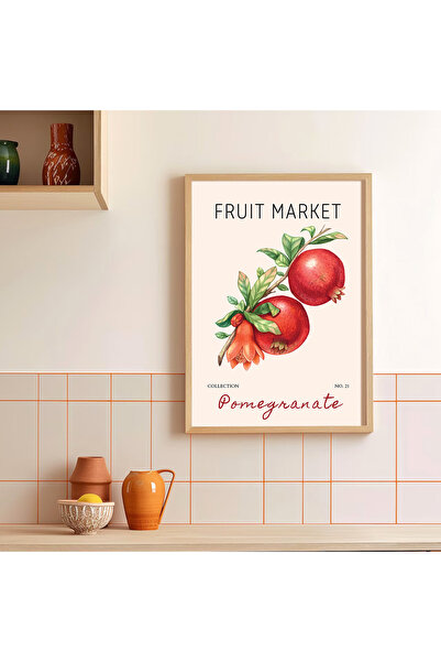 Vetro Design Tržnica voća - Poster u drvenom okviru sa narašćem