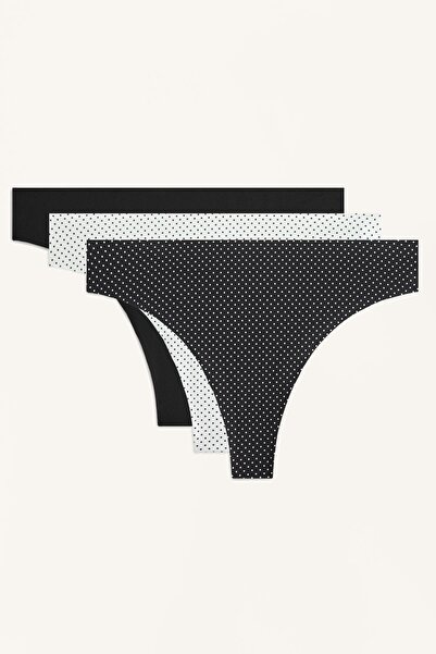 Oysho 3'lü görünmez poliamid karışımlı tanga külot