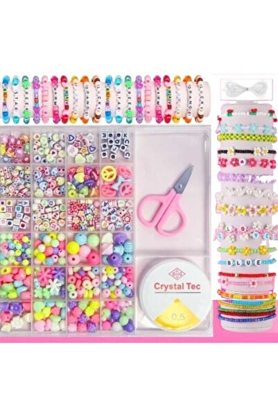 Egem aksesuar 24 Gözlü Kutuda Dev Hobi Plastik Ve Harf Boncuk Seti