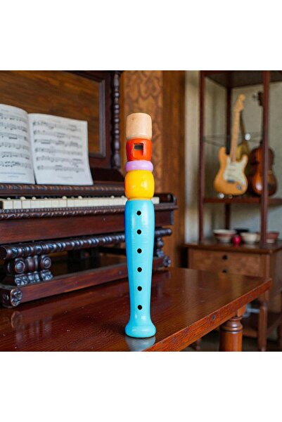 Kuzey Tacı Ahşap Renkli Çocuk Flütü – Eğitici Nefesli Müzik Aleti – El Boyama...