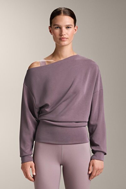 Oysho Asimetrik yakalı ve beli oturan yumuşak dokulu modal sweatshirt