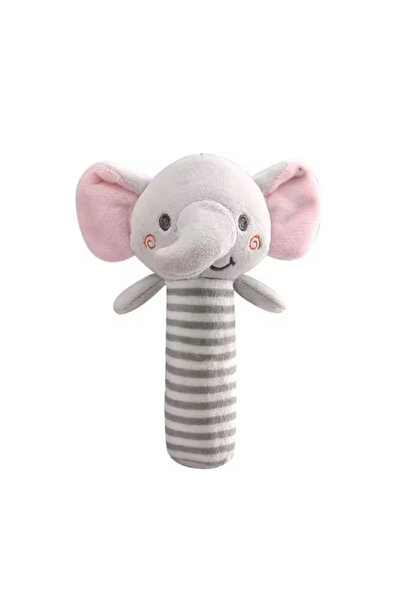 Zenva Plush rattle toy, for babies, Elephant, pink, 16.5 cm