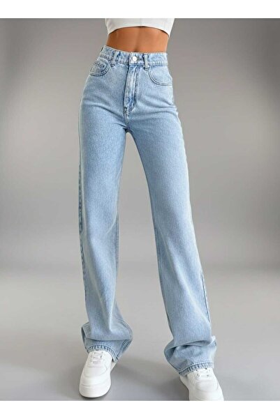 Trn JNS Hanedan Women's 90's Light Snow Wash Blue Stretch Fabric Super High W...