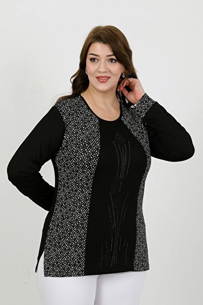 By Alba Collection Жіноча чорна блузка середнього віку та старше з віскозною ...