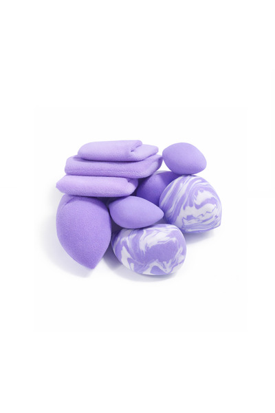 wei inox Set of 9 makeup applicators, 6 sponges + 3 powder sponges, textile m...