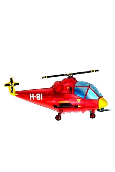 parti sürprizi Red Helicopter Shaped Foil Balloon 1 Piece
