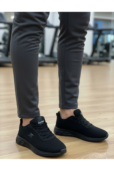 Step 2028 Black Daily Men's Orthopedic Tricot Light Sole Anorok Sports Shoes