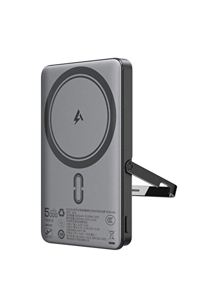 Acefast Baterie externă magnetică wireless 5000mAh, suport pliabil, USB-C, PD...